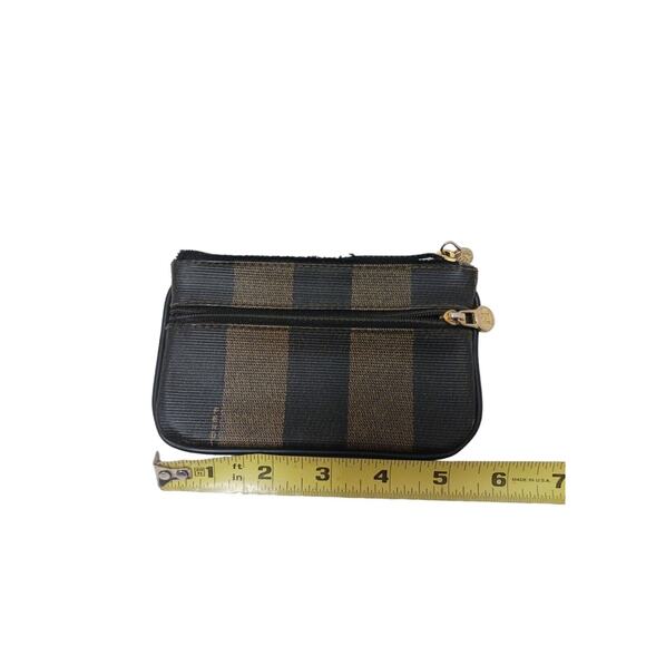 Fendi PEQUIN Zip Coin Case Business Card Case Zipper Damage Useable Clean Auth - Picture 15 of 16